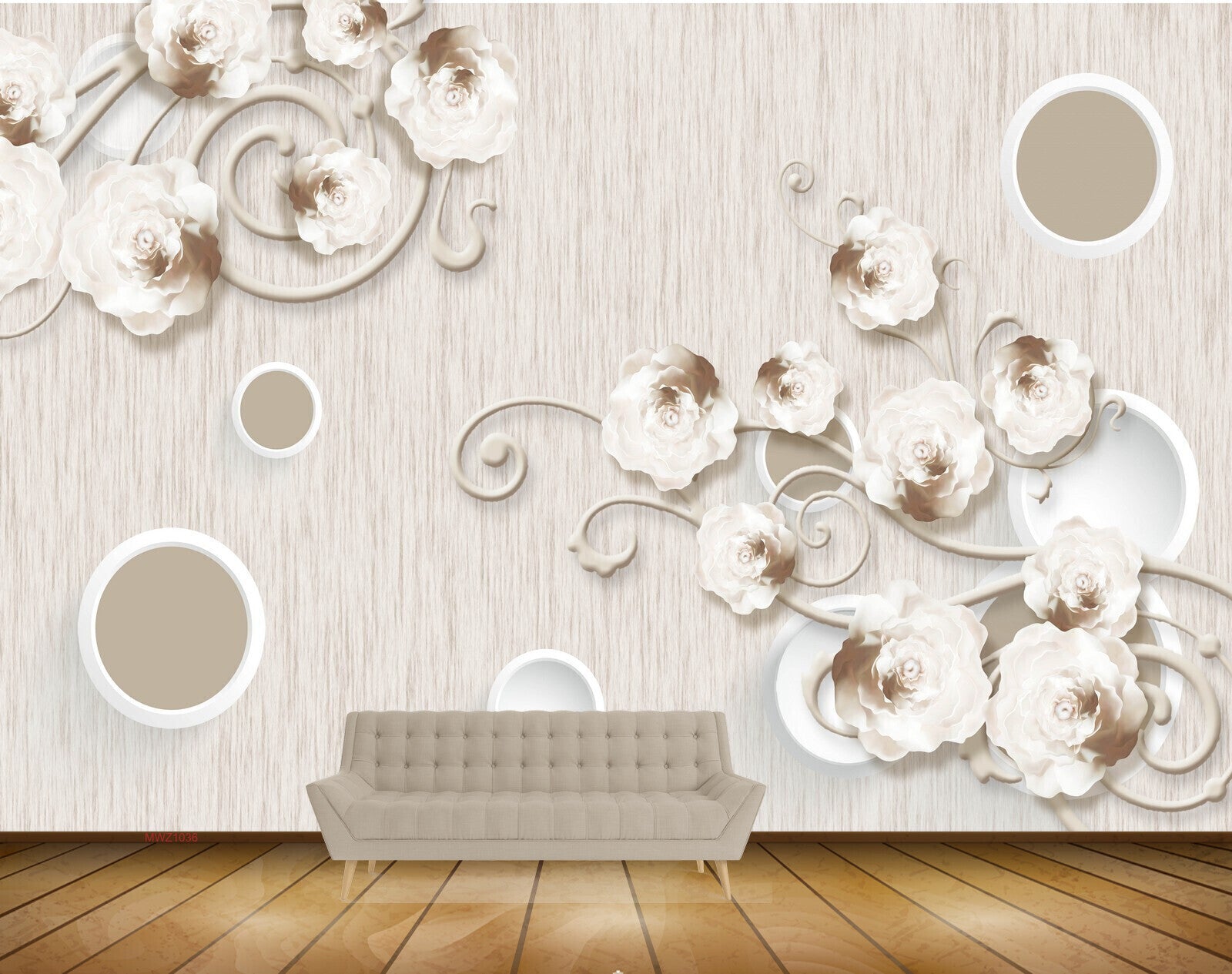 Avikalp MWZ1036 White Flowers Pearls HD Wallpaper