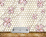 Avikalp MWZ1039 Pink Flowers 3D HD Wallpaper