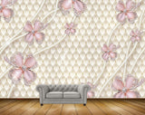 Avikalp MWZ1039 Pink Flowers 3D HD Wallpaper