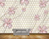 Avikalp MWZ1039 Pink Flowers 3D HD Wallpaper