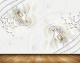 Avikalp MWZ1040 Diamond Rings Flowers 3D HD Wallpaper