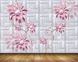 Avikalp MWZ1043 Pink Flowers 3D HD Wallpaper