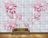 Avikalp MWZ1043 Pink Flowers 3D HD Wallpaper