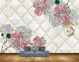 Avikalp MWZ1044 Pink White Flowers Pearls 3D HD Wallpaper