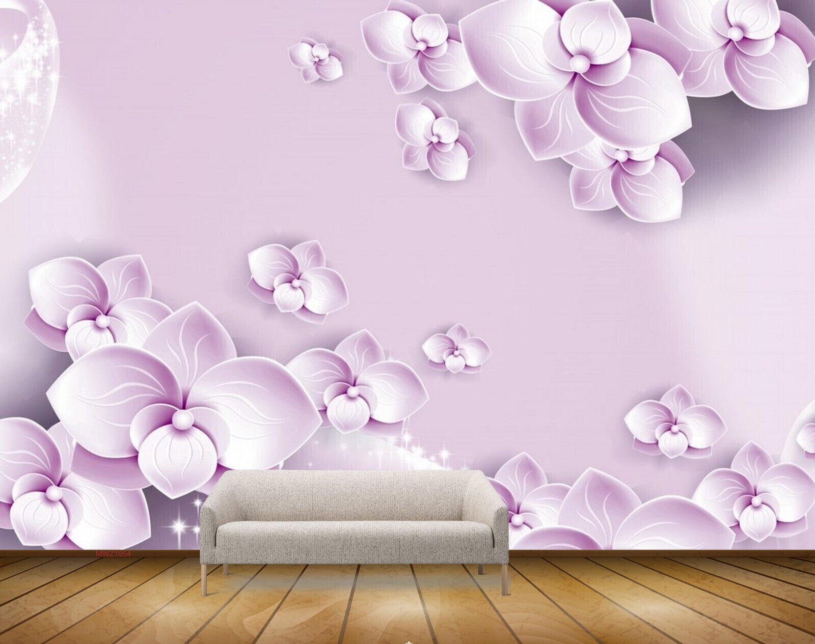 Avikalp MWZ1054 Purple Flowers HD Wallpaper
