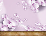 Avikalp MWZ1054 Purple Flowers 3D HD Wallpaper