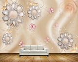 Avikalp MWZ1065 White Flowers Butterflies HD Wallpaper