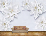 Avikalp MWZ1073 White Flowers 3D HD Wallpaper