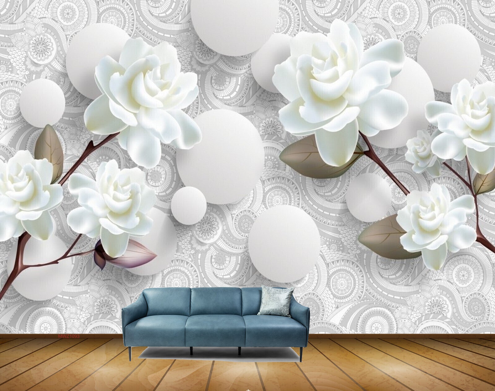 Avikalp MWZ1093 White Flowers HD Wallpaper