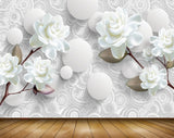 Avikalp MWZ1093 White Flowers 3D HD Wallpaper