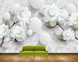 Avikalp MWZ1093 White Flowers 3D HD Wallpaper
