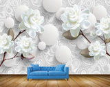 Avikalp MWZ1093 White Flowers 3D HD Wallpaper