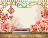 Avikalp MWZ1096 Peach Flowers Hanger 3D HD Wallpaper