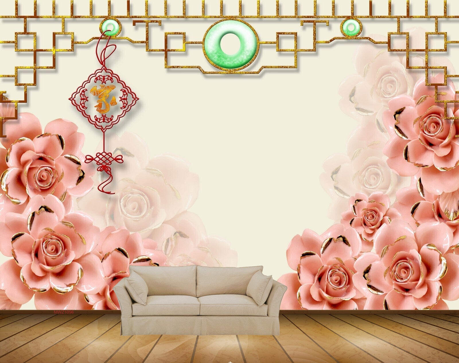 Avikalp MWZ1096 Peach Flowers Hanger 3D HD Wallpaper