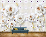 Avikalp MWZ1103 White Flowers Flies HD Wallpaper