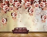 Avikalp MWZ1107 Pink White Flowers Leaves HD Wallpaper