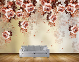 Avikalp MWZ1107 Pink White Flowers Leaves 3D HD Wallpaper