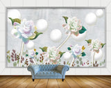 Avikalp MWZ1138 White Flowers Leaves HD Wallpaper