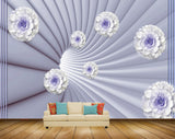 Avikalp MWZ1140 Puple White Flowers 3D HD Wallpaper