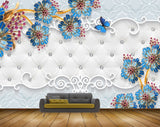 Avikalp MWZ1146 Blue Flowers Branches HD Wallpaper