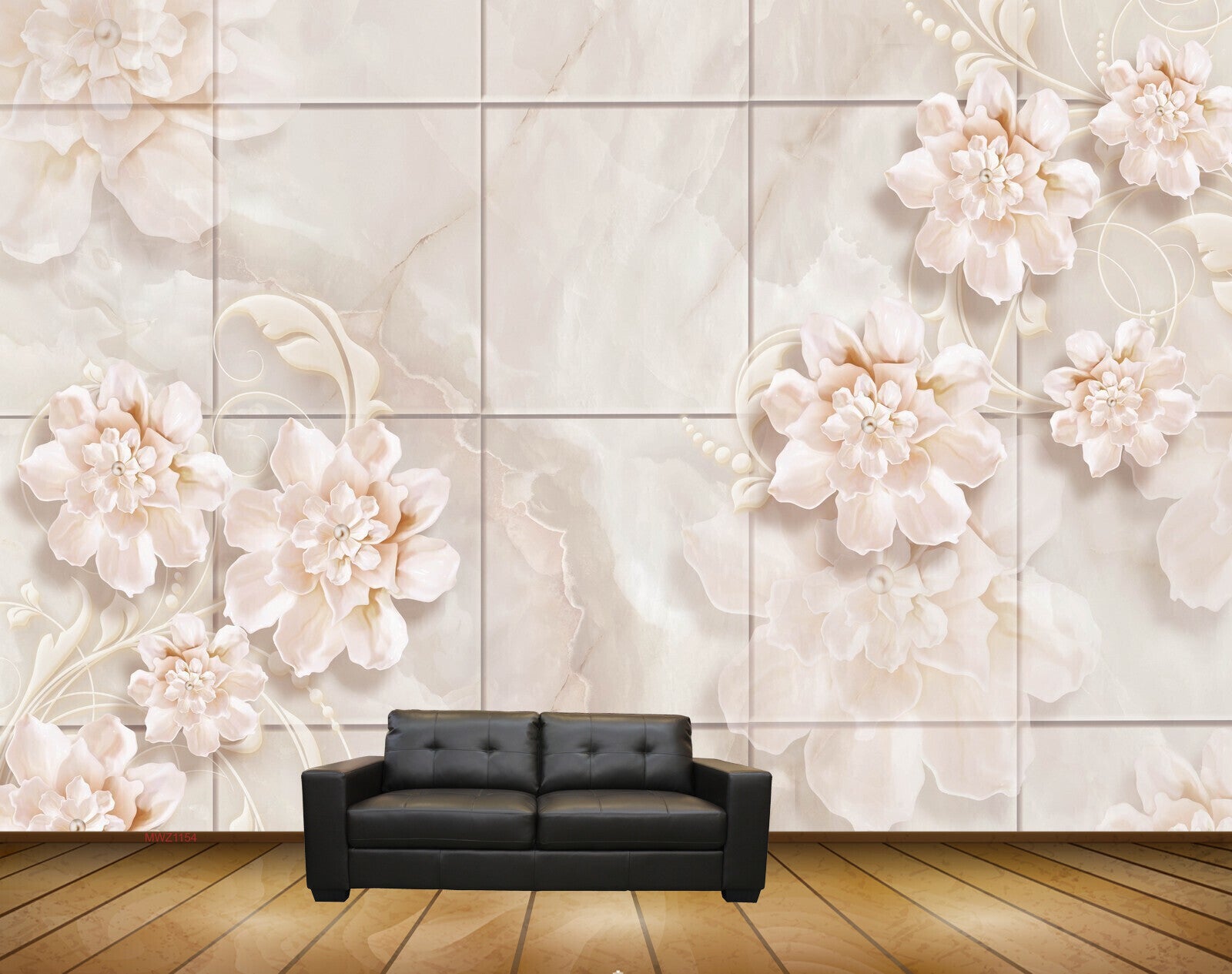 Avikalp MWZ1154 Pink WhiteFlowers 3D HD Wallpaper