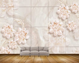 Avikalp MWZ1154 Pink WhiteFlowers 3D HD Wallpaper