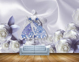 Avikalp MWZ1156 Doll White Flowers Leaves 3D HD Wallpaper