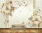 Avikalp MWZ1157 Golden White Flowers HD Wallpaper