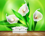 Avikalp MWZ1161 White Tulip Flower Plants 3D HD Wallpaper