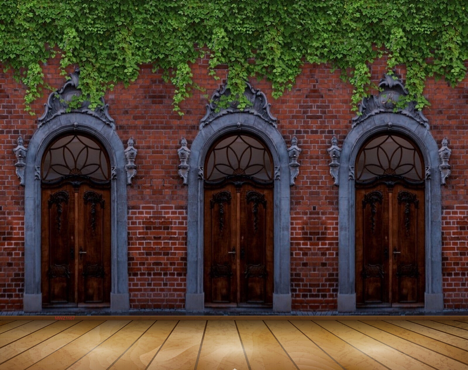 Avikalp MWZ1167 Wooden Doors Creepers 3D HD Wallpaper