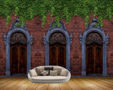 Avikalp MWZ1167 Wooden Doors Creepers 3D HD Wallpaper