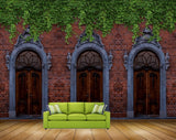 Avikalp MWZ1167 Wooden Doors Creepers 3D HD Wallpaper
