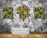Avikalp MWZ1200 Plants Stones Leaves 3D HD Wallpaper