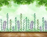 Avikalp MWZ1207 Purple Green Leaves 3D HD Wallpaper
