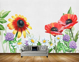 Avikalp MWZ1209 Yellow Red White Purple Flowers HD Wallpaper