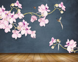 Avikalp MWZ1216 Pink Flowers Birds Butterflies 3D HD Wallpaper