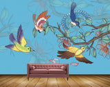 Avikalp MWZ1218 Birds Flowers Leaves 3D HD Wallpaper