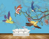Avikalp MWZ1218 Birds Flowers Leaves 3D HD Wallpaper
