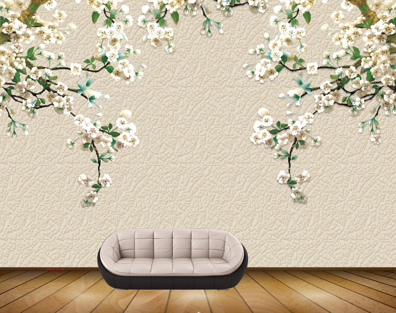 Avikalp MWZ1219 White Flowers Leaves Branches HD Wallpaper