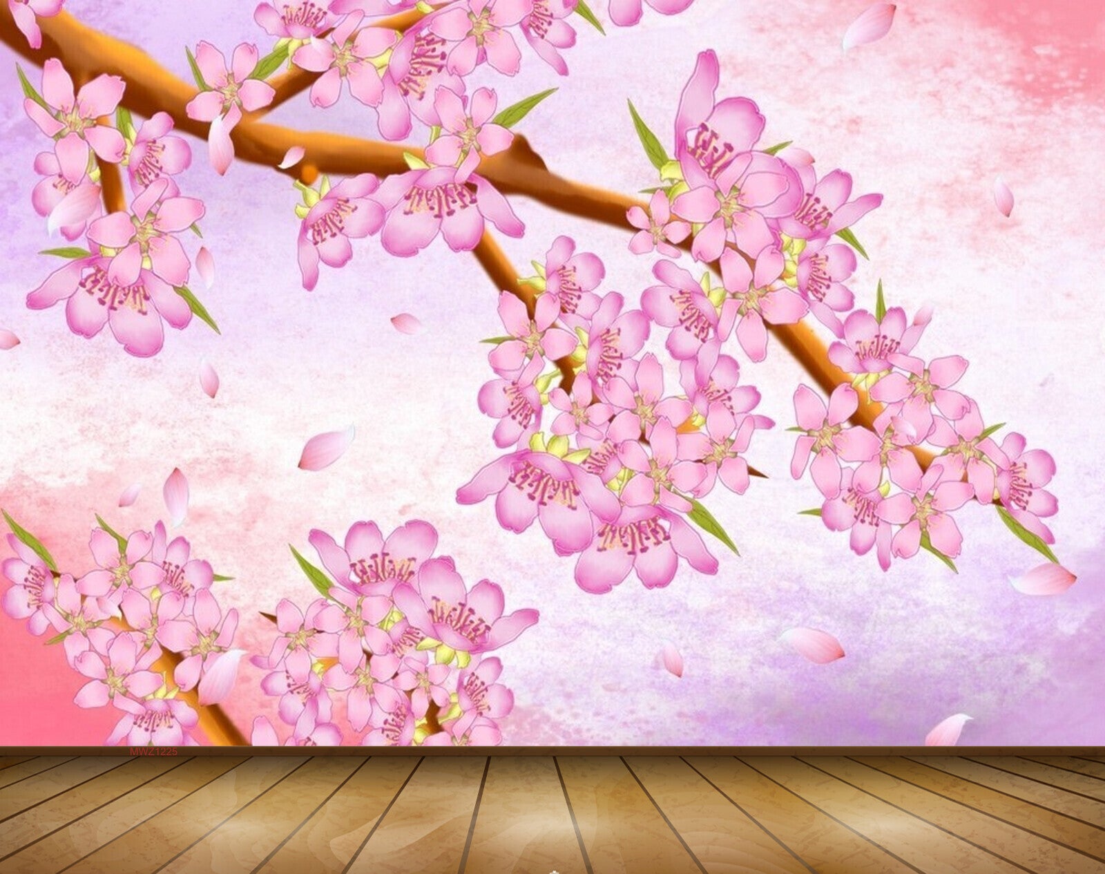 Avikalp MWZ1225 Pink Flowers Branches 3D HD Wallpaper