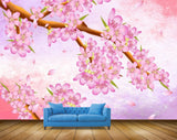 Avikalp MWZ1225 Pink Flowers Branches 3D HD Wallpaper