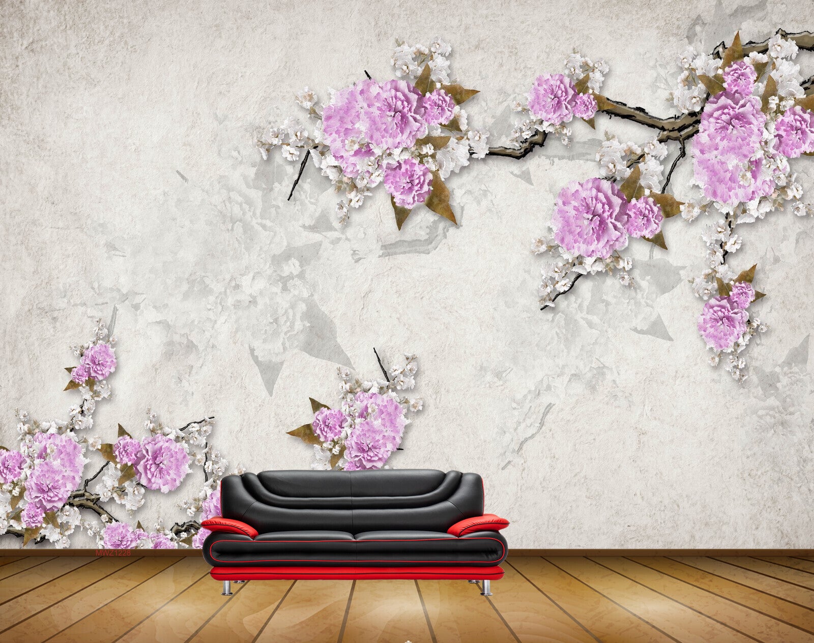 Avikalp MWZ1228 Pink White Flowers Branches 3D HD Wallpaper