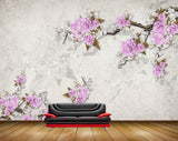 Avikalp MWZ1228 Pink White Flowers Branches 3D HD Wallpaper