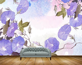 Avikalp MWZ1234 Blue Flowers Leaves HD Wallpaper