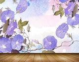 Avikalp MWZ1234 Blue Flowers Leaves 3D HD Wallpaper