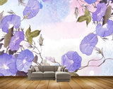 Avikalp MWZ1234 Blue Flowers Leaves 3D HD Wallpaper
