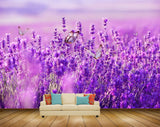 Avikalp MWZ1235 Purple Flowers Butterflies 3D HD Wallpaper