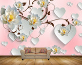 Avikalp MWZ1248 White Yellow Flowers 3D HD Wallpaper