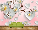 Avikalp MWZ1248 White Yellow Flowers 3D HD Wallpaper
