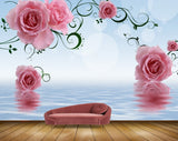 Avikalp MWZ1253 Pink Flowers Branches 3D HD Wallpaper